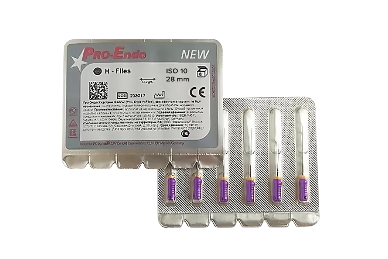 H-Files Pro-Endo N10 L28 ручные (6 шт.)
