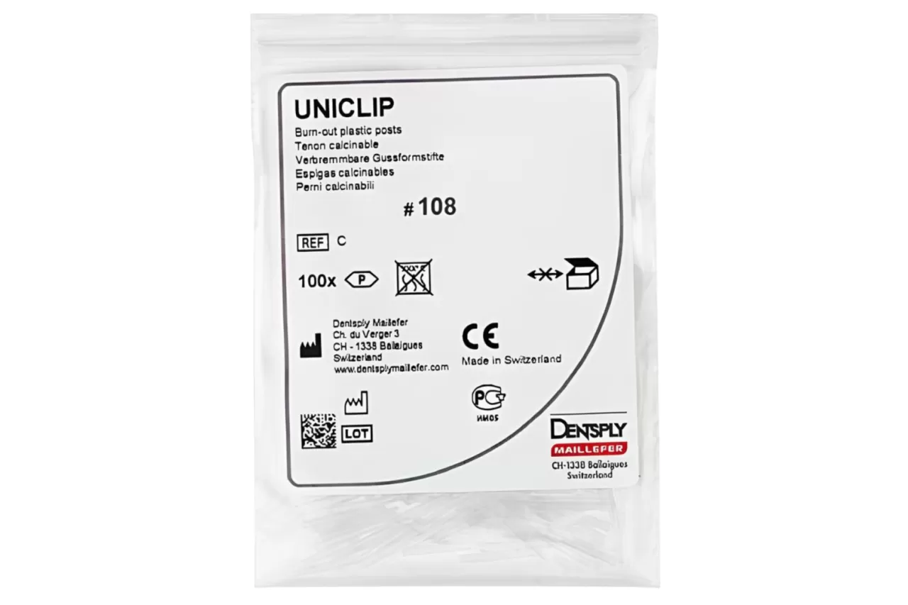 Беззольные штифты Uniclip N108 Белые (0.8 мм. x 100 шт.)