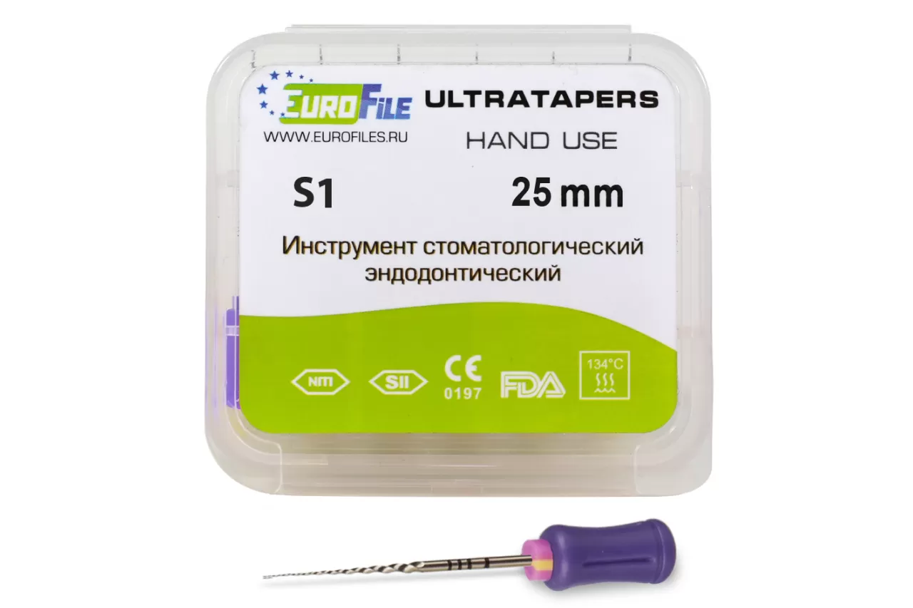 Ручные файлы 25мм S1 (6шт), Еврофайл