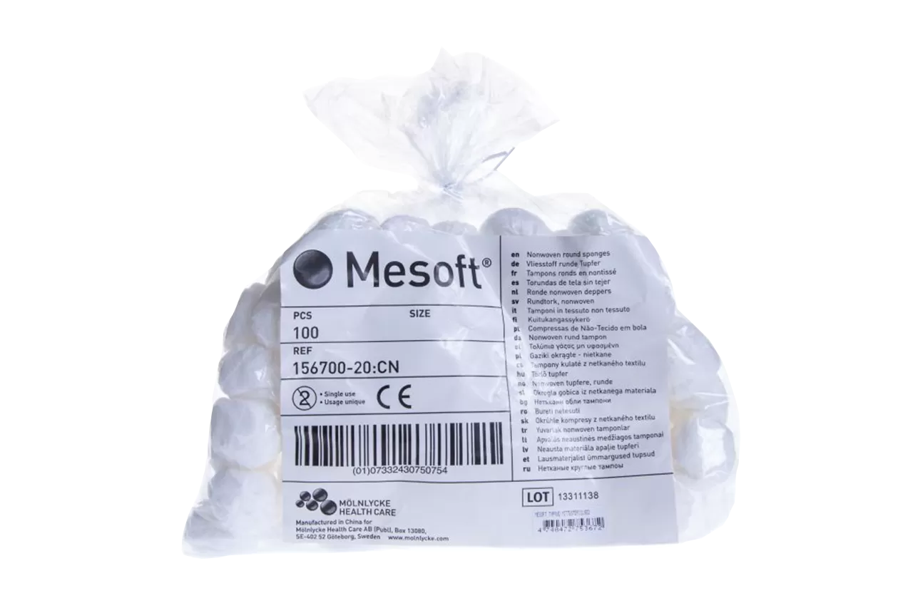 Тампоны Mesoft стерильные диаметр 28 мм (100 шт.)