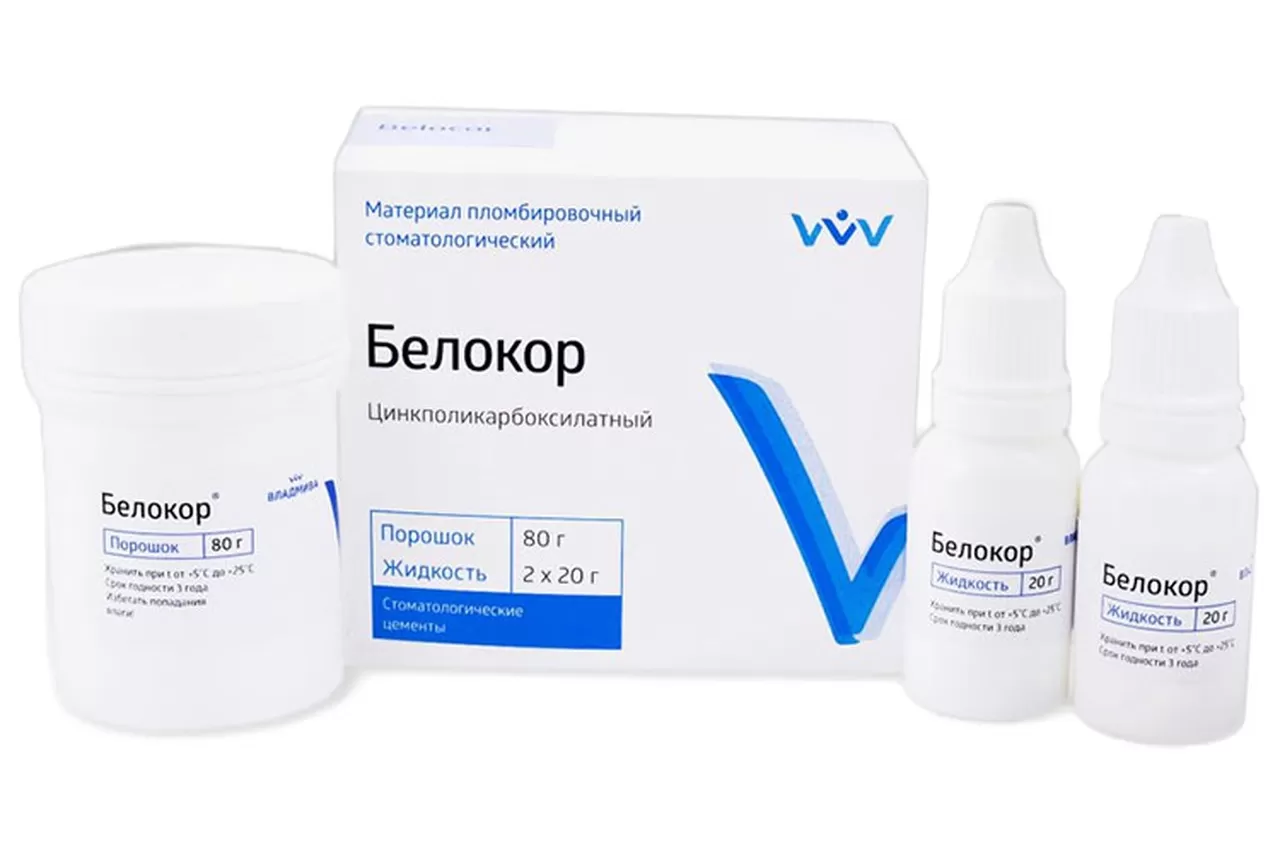 Белокор цемент (порошок 80 гр. + жидкость 2x20 мл.)