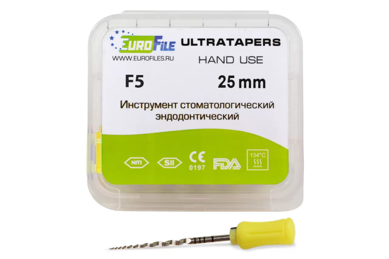 Ручные файлы 25мм F5 (6шт), Еврофайл