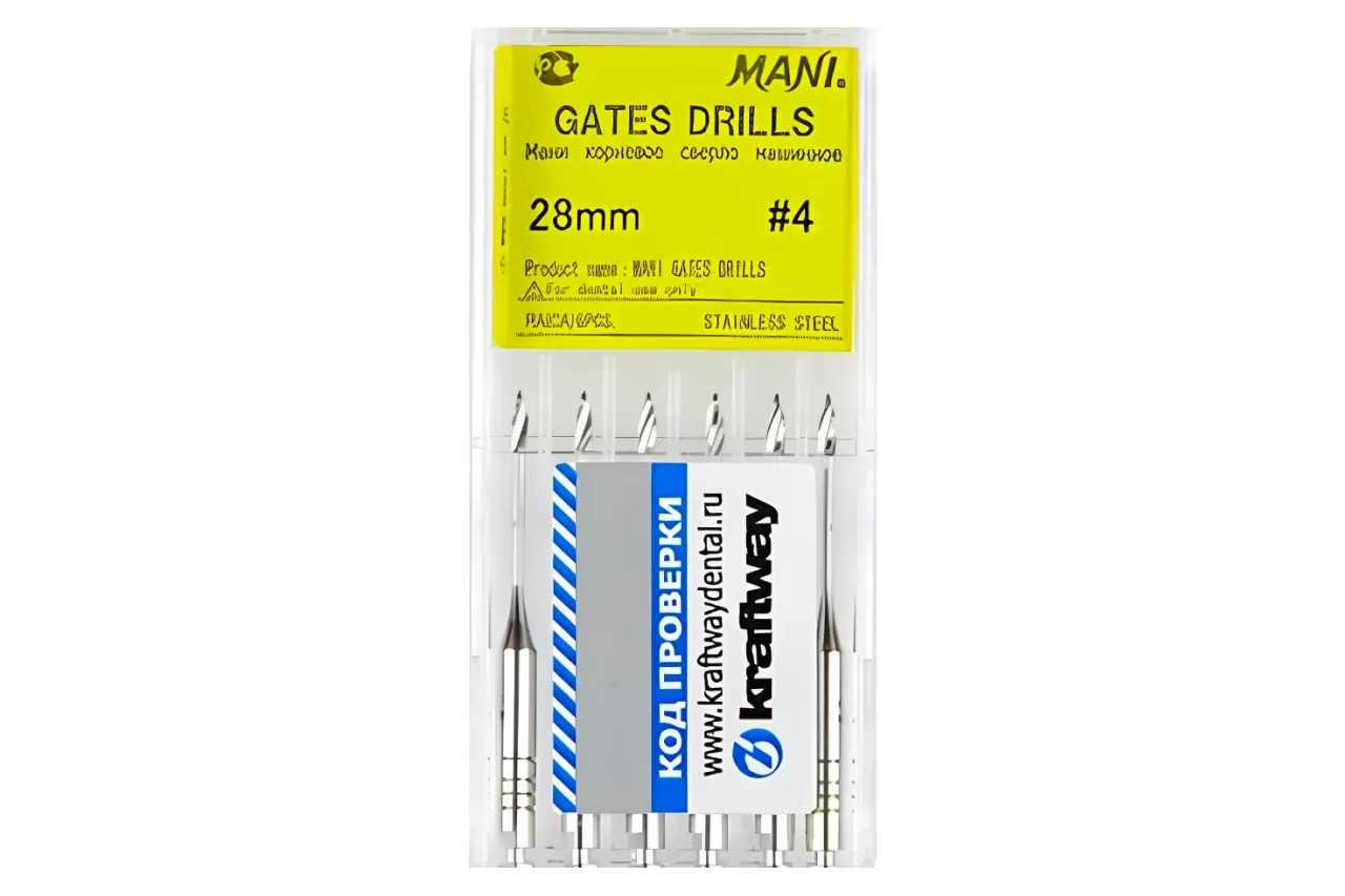 Gates drills Mani N4 L28 машинные (6 шт.)