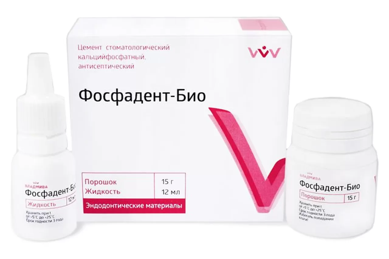 Фосфадент-БИО (Радент) (15гр. + 12мл.) для корневых каналов, ВладМиВа