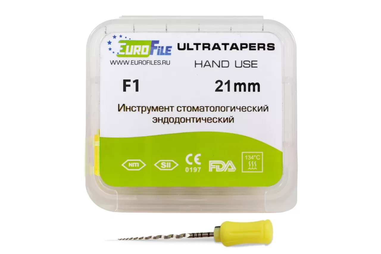 Ручные файлы 21мм F1 (6шт), Еврофайл