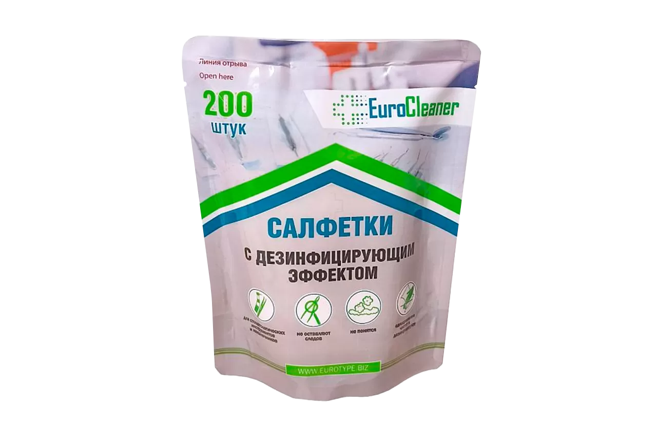 Салфетки дезинфицирующие EuroCleaner в блоках (200 шт.)