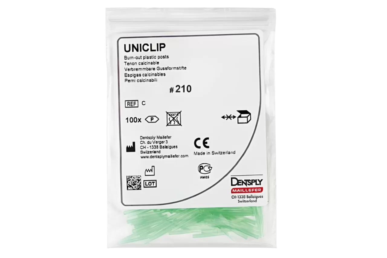 Беззольные штифты Uniclip N210 Зеленые (1 мм. x 100 шт.)