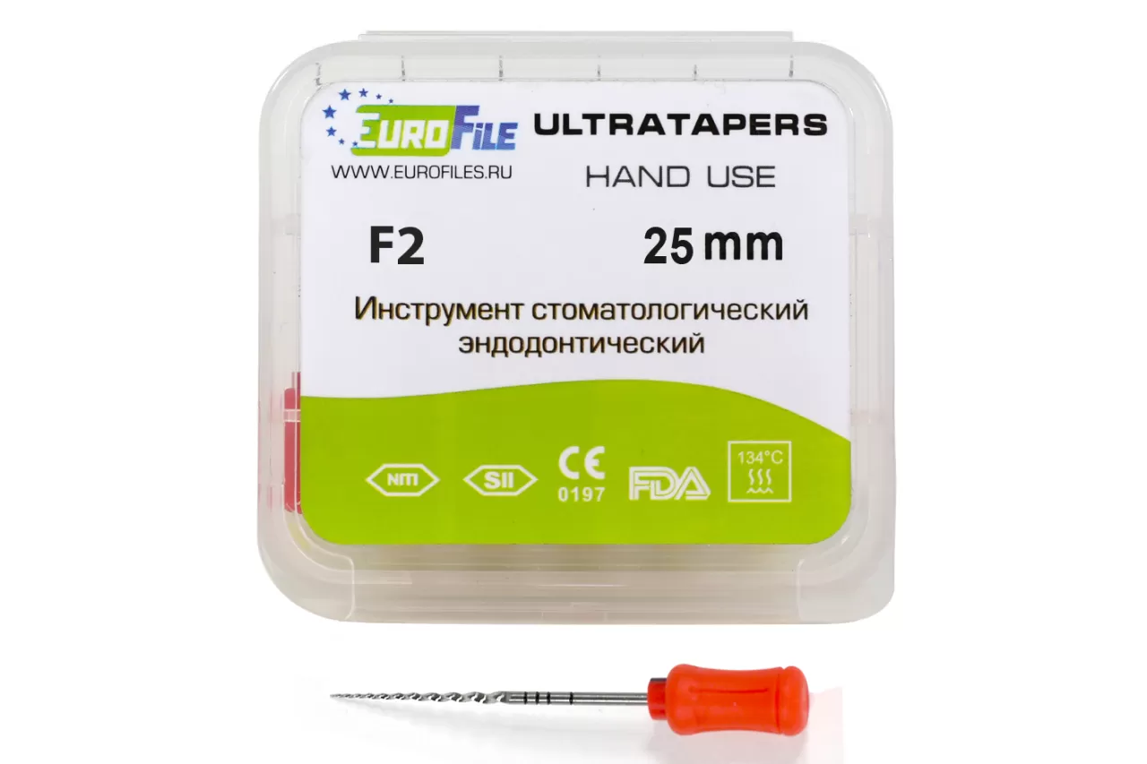 Ручные файлы 25мм F2 (6шт), Еврофайл