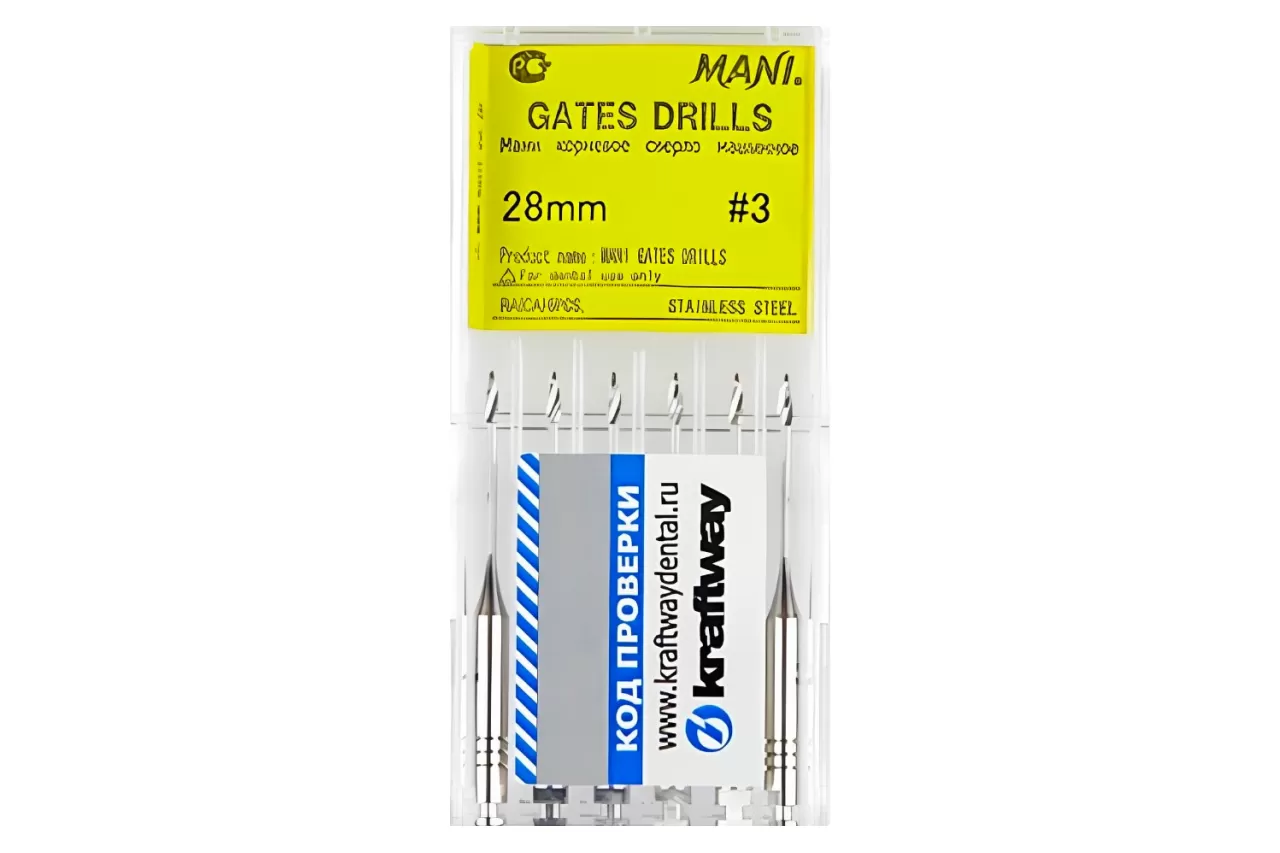 Gates drills Mani N3 L28 машинные (6 шт.)