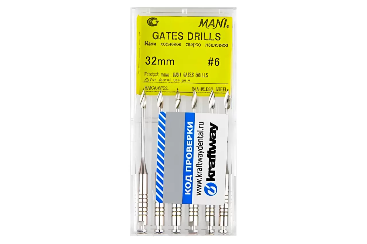 Gates drills Mani N6 L32 машинные (6 шт.)