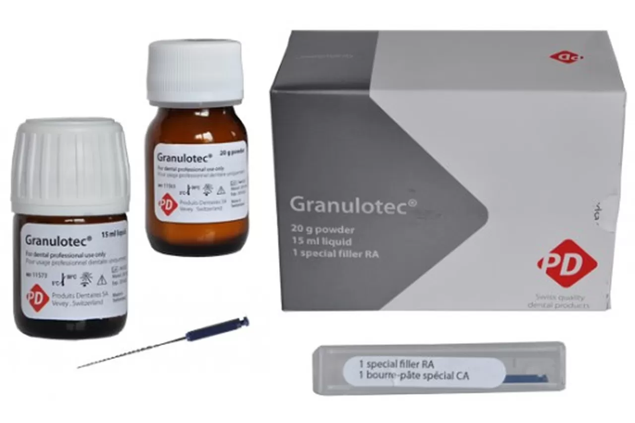 Granulotec паста (порошок - 20 гр., жидкость - 15 мл.) для постоянной обтурации инфицированных корневых каналов