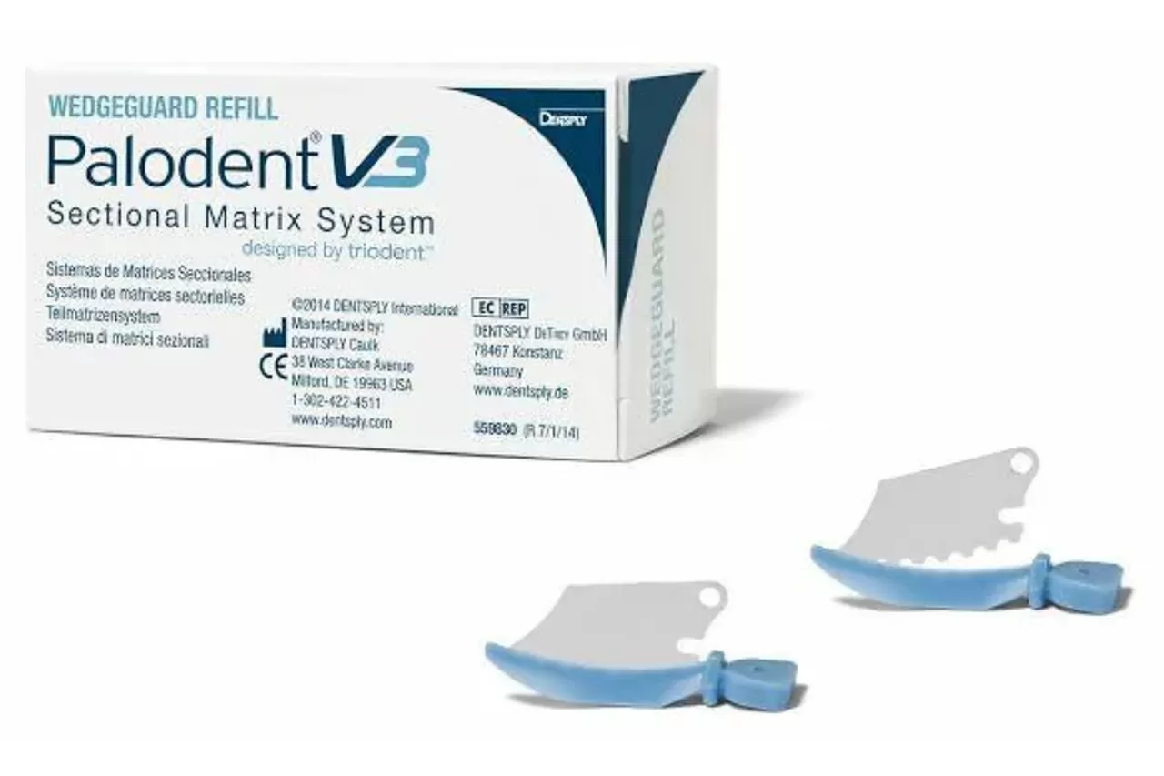 Клинья средние с защитой, голубые (50 шт.) для матриц Palodent Plus