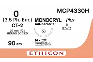 Монокрил Плюс MCP4330H 0, 90 см, игла Кол.массивная 27 мм, 1/2, фиолет. (12шт.)