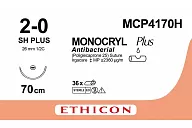 Монокрил Плюс MCP4170H 2/0, 70 см, игла Кол. 26 мм, 1/2, фиолет. (12шт.)