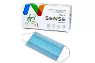 Маски Sense 3-х слойные на резинке (50 шт)