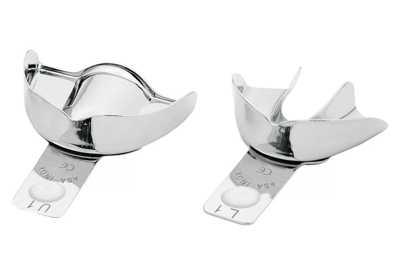 Ложка слепочная металл. В-1 (XXS) без перф. без борт. Asa Dental (1шт.)