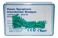 822/30 Клинья Sycamore Interdental деревянные зеленые (100 шт.)