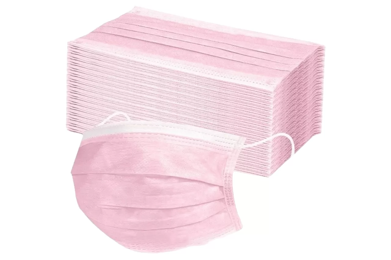 Одноразовые маски Isolite, розовые Crosstex (50 шт.)