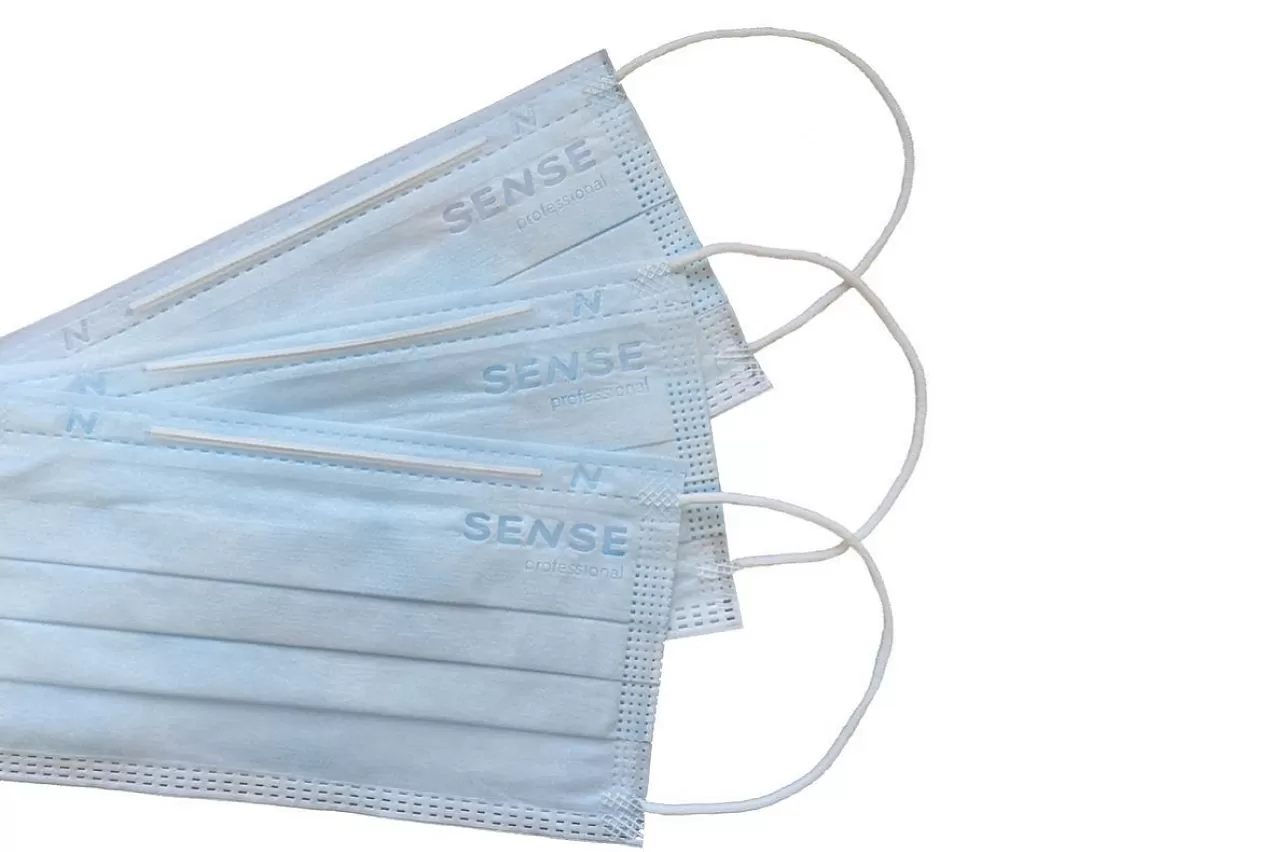 Маски Sense Premium Голубые (50 шт.)