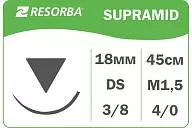 Супрамид 6142 4/0 USP, 45 см., игла DS 18 мм (1 шт.)