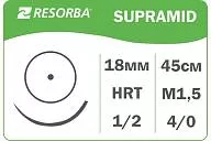 Супрамид 6061 1,5 EP 4/0 USP, 0.50 м., игла HRT 18 мм (1 шт.)