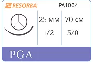 ПГА Ресорба PA1064 3/0 USP, 70 см, игла HRT 25, фиол. (1 шт.)