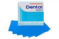 Коффердам Latex Dental Dams, синие, средний, без запаха, 152x152 мм (36 шт.) + шаблон
