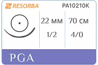 ПГА Ресорба PA10210К 1.5 EP 4-0 USP, 0.70 м, игла HR 22, фиол. 2 (24 шт.)