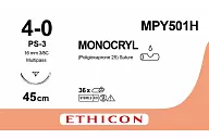 Монокрил MPY501H 4/0, 45 см, игла Прайм обр.-реж.16 мм, 3/8, н/окр. (12шт.)