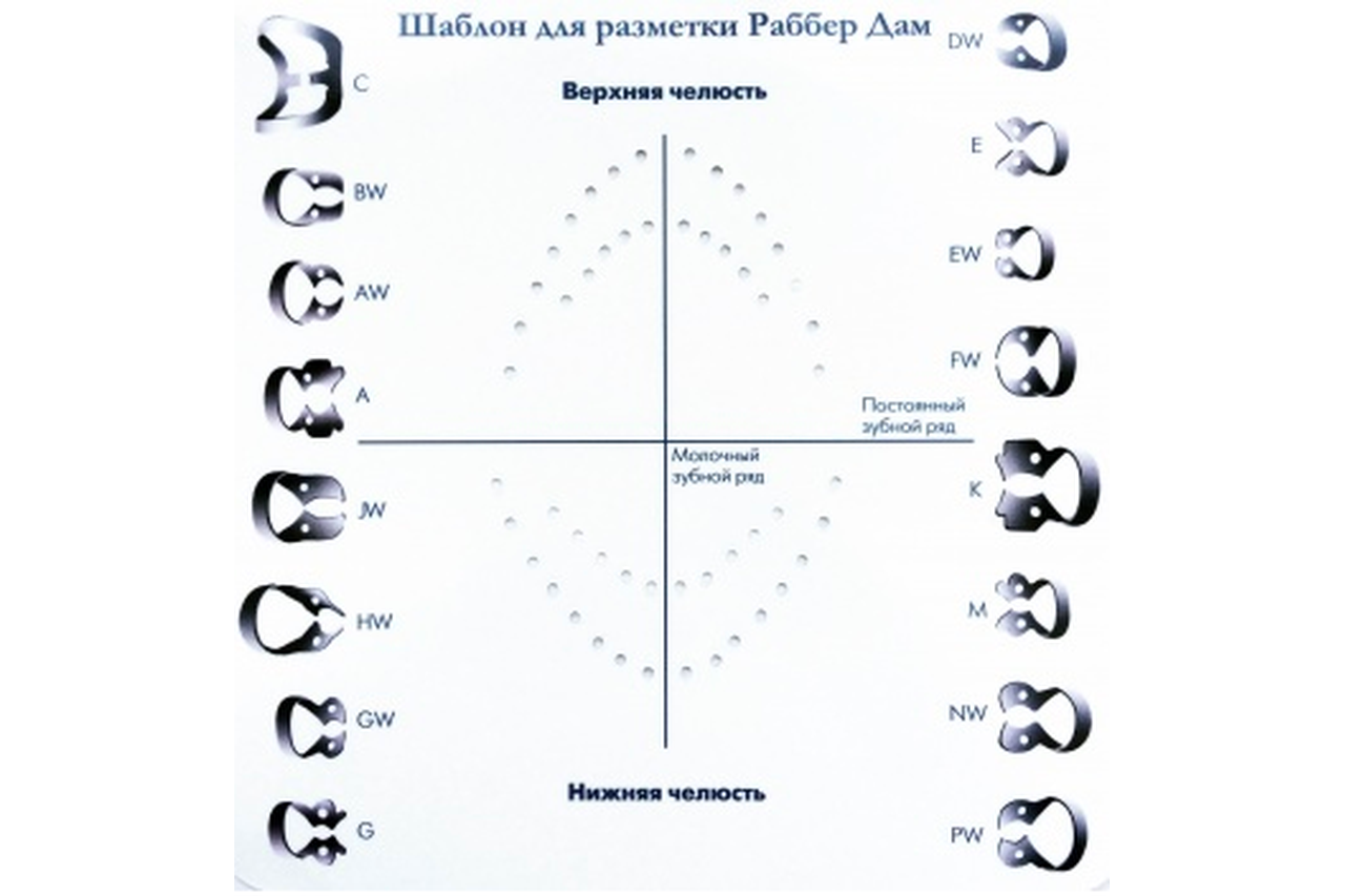 Шаблон для разметки Раббердам (картон)