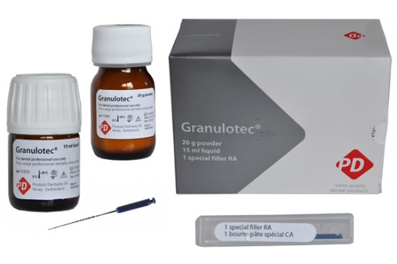 Granulotec паста (порошок - 20 гр., жидкость - 15 мл.) для постоянной обтурации инфицированных корневых каналов
